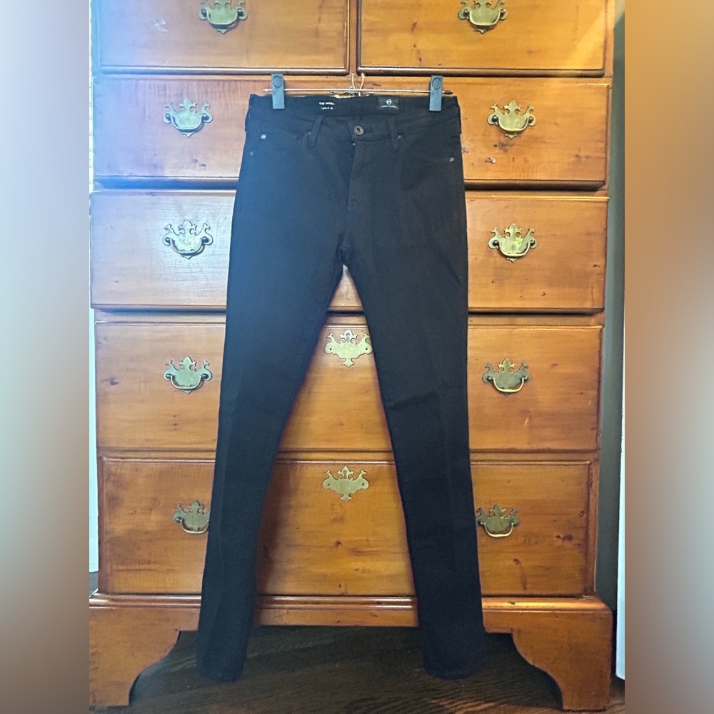 AG Prima Cigarette Leg 26 Super Black Stretch Denim